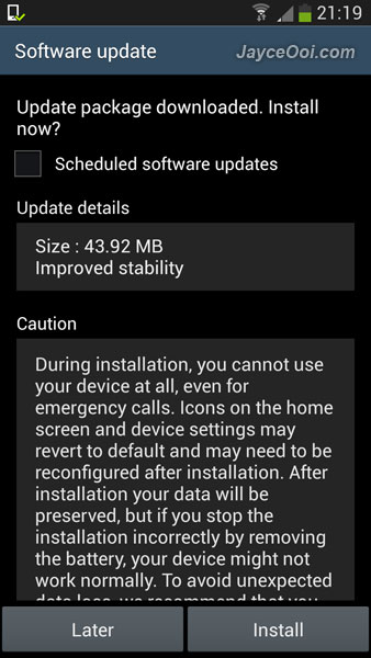OTA update Galaxy S4