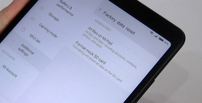 how to reset mi pad 5